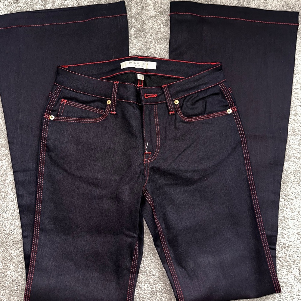 Burberry Dark Indigo Jeans with Red Accents